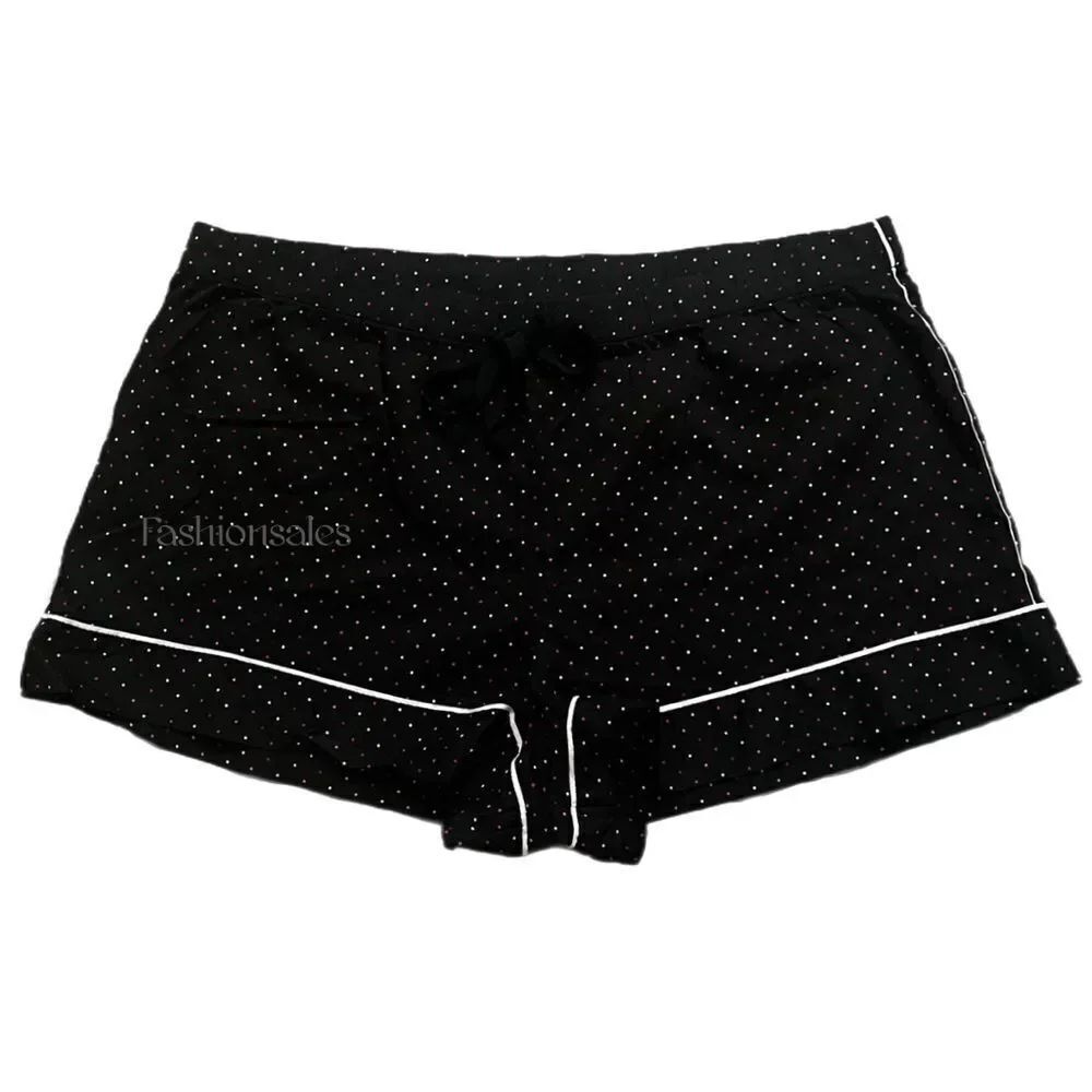 Victoria’s Secret Soft allover dots pajama shorts black pink dots  Xlarge